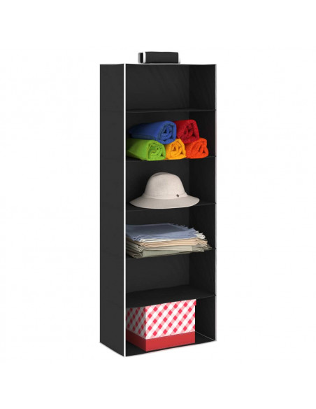 Organizer per Armadio da Appendere 2 pz con 6 Ripiani Tessuto