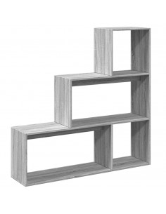 Libreria Divisorio 3Piani Grigio Sonoma 123x29x123cm Truciolato 2