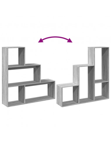 Libreria Divisorio 3Piani Grigio Sonoma 123x29x123cm Truciolato