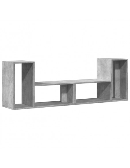 Mobili TV Muro 2pz Grigio Cemento 75x30x50 cm Legno Multistrato