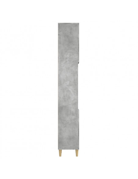 Armadietto Bagno Grigio Cemento 30x30x190 cm Legno Multistrato