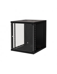 RACK LINK ARMADIO 12 UNITA' DA MURO (A)620x(L)540x(P)600mm COLORE NERO PORTA VETRO Capacità di carico 45 kg.
