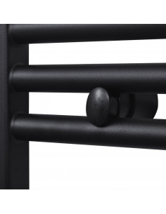 Radiatore Centrale Portasciugamano Dritto Nero 480 x 480 mm