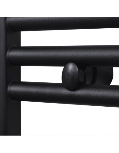Radiatore Centrale Portasciugamano Dritto Nero 480 x 480 mm