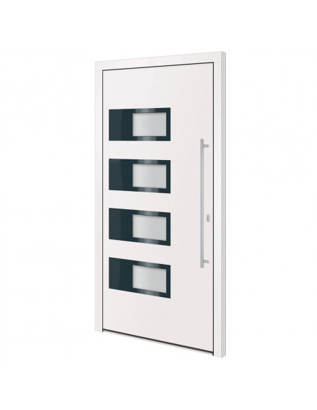 Porta Ingresso Bianca 110x210 cm in Alluminio e PVC