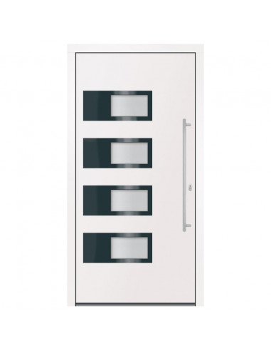 Porta Ingresso Bianca 110x210 cm in Alluminio e PVC