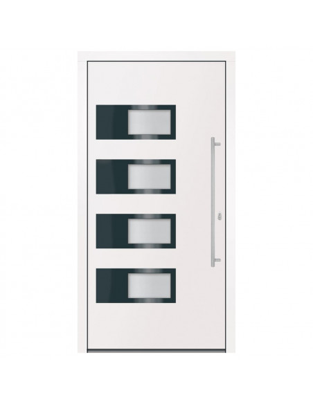 Porta Ingresso Bianca 110x210 cm in Alluminio e PVC