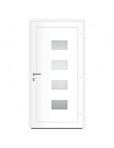 Porta Ingresso Bianca 110x210 cm in Alluminio e PVC