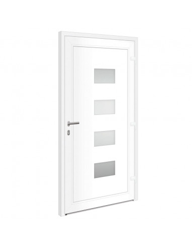 Porta Ingresso Bianca 110x210 cm in Alluminio e PVC