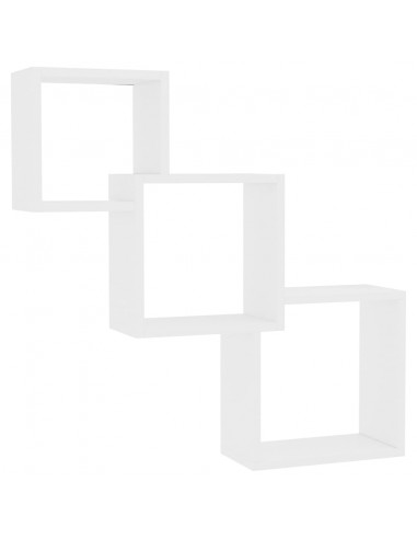 Mensole a Muro Cubiche Bianche 68x15x68 cm Legno Multistrato