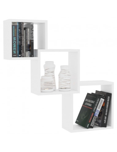 Mensole a Muro Cubiche Bianche 68x15x68 cm Legno Multistrato