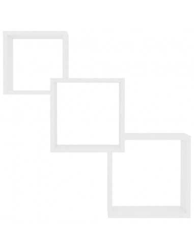 Mensole a Muro Cubiche Bianche 68x15x68 cm Legno Multistrato