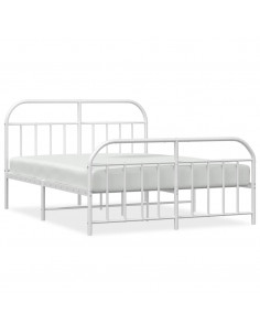 Giroletto con Testiera e Pediera Metallo Bianco 140x200 cm 2