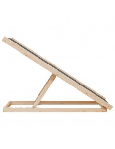 Rampa per Cani Grigia 100x40 cm in Legno Massello di Abete