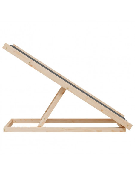Rampa per Cani Grigia 100x40 cm in Legno Massello di Abete