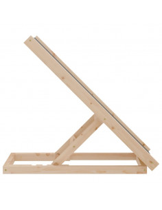 Rampa per Cani Grigia 70x35 cm in Legno Massello di Abete