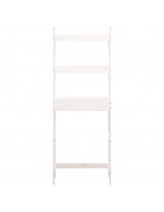 Rastrelliera da Bagno Bianca 63x26x171 cm Legno Massello Pino