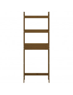 Rastrelliera da Bagno Miele 63x26x171 cm Legno Massello Pino