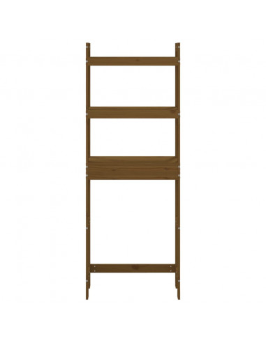 Rastrelliera da Bagno Miele 63x26x171 cm Legno Massello Pino