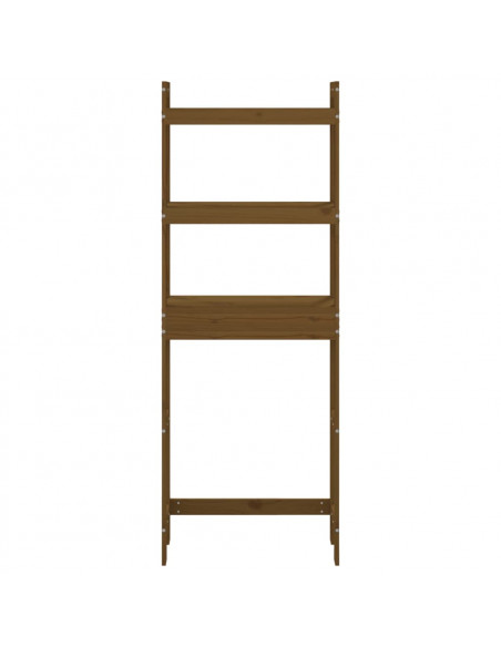 Rastrelliera da Bagno Miele 63x26x171 cm Legno Massello Pino