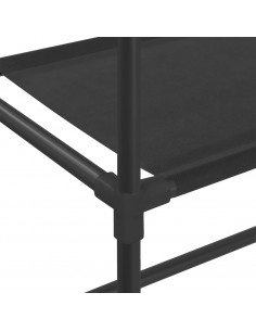 Rastrelliera per Bagno a 2 Livelli Nera 53,5x28x143 cm Ferro