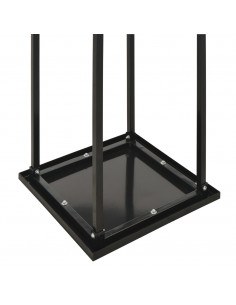 Rastrelliera per Legna da Ardere Base Nera 37x37x113cm Acciaio