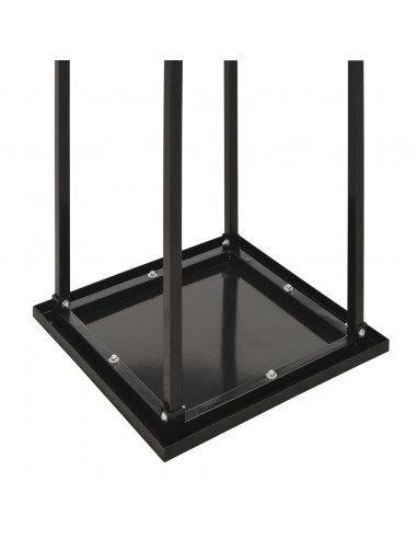 Rastrelliera per Legna da Ardere Base Nera 37x37x113cm Acciaio