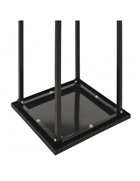 Rastrelliera per Legna da Ardere Base Nera 37x37x113cm Acciaio