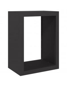 Rastrelliera per Legna da Ardere Nera 60x40x80 cm in Acciaio
