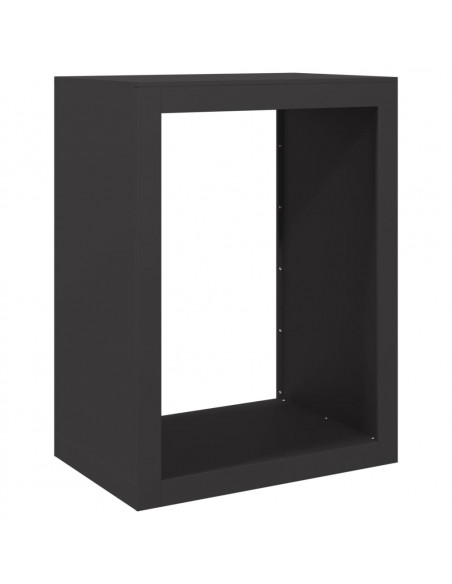 Rastrelliera per Legna da Ardere Nera 60x40x80 cm in Acciaio