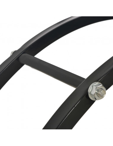 Rastrelliera per Legna da Ardere Nera 70x20x70 cm in Acciaio