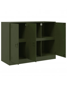 Credenza Verde Oliva 99x39x73 cm in Acciaio 2