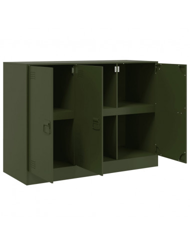 Credenza Verde Oliva 99x39x73 cm in Acciaio