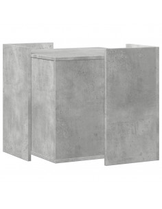 Recinto Lettiera Gatti Grigio Cemento 53x53x51 cm in Truciolato