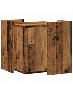 Recinto Lettiera Gatti Legno Vecchio 53x53x51 cm in Truciolato