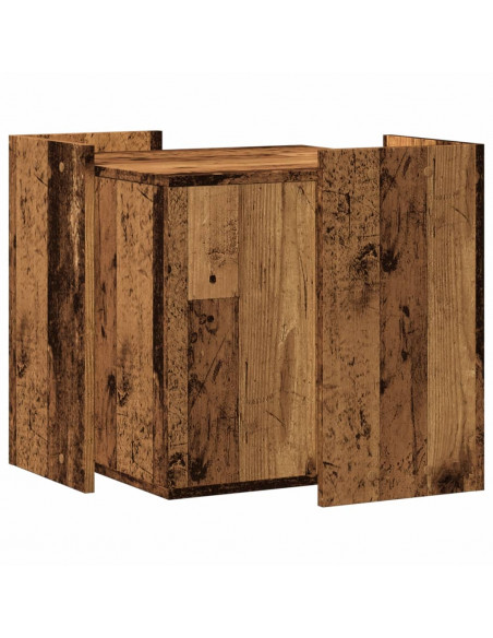 Recinto Lettiera Gatti Legno Vecchio 53x53x51 cm in Truciolato