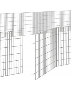Recinto per Animali Ruspante 24 Pannelli 54x60 cm Ferro Zincato