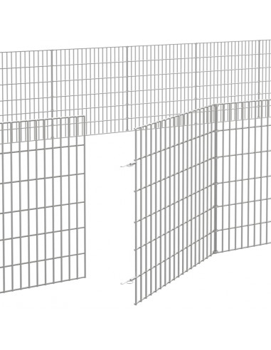 Recinto per Animali Ruspante 24 Pannelli 54x60 cm Ferro Zincato