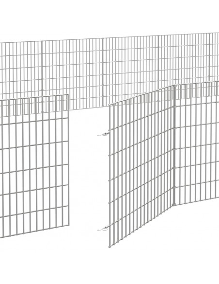 Recinto per Animali Ruspante 24 Pannelli 54x60 cm Ferro Zincato