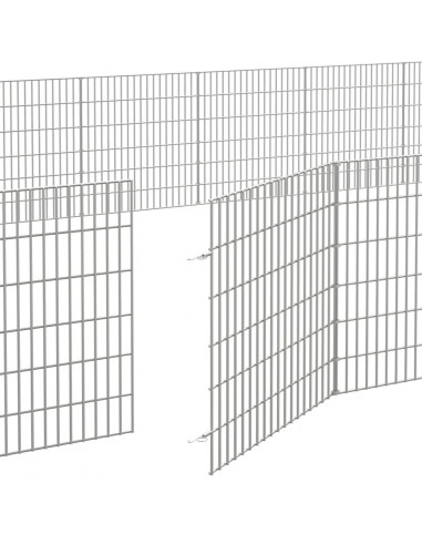 Recinto per Animali Ruspante 48 Pannelli 54x60 cm Ferro Zincato