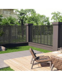 Recinzione a Persiana in WPC 180x180 cm Grigio Scuro