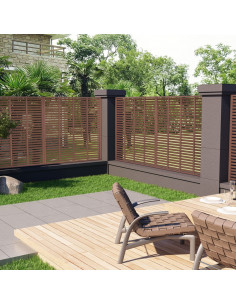 Recinzione a Persiana in WPC 180x180 cm Marrone