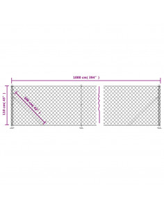 Recinzione a Rete con Flangia Antracite 1,1x10 m