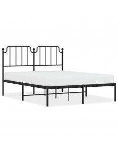 Giroletto con Testiera in Metallo Nero 135x190 cm 2