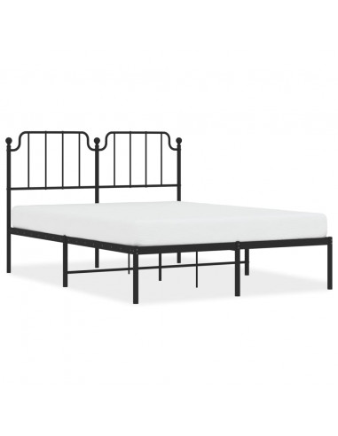 Giroletto con Testiera in Metallo Nero 135x190 cm