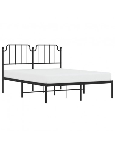 Giroletto con Testiera in Metallo Nero 135x190 cm