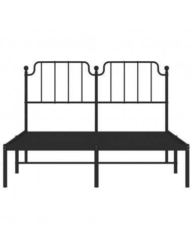 Giroletto con Testiera in Metallo Nero 135x190 cm