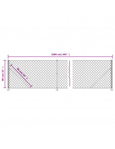 Recinzione a Rete con Flangia Verde 0,8x10 m