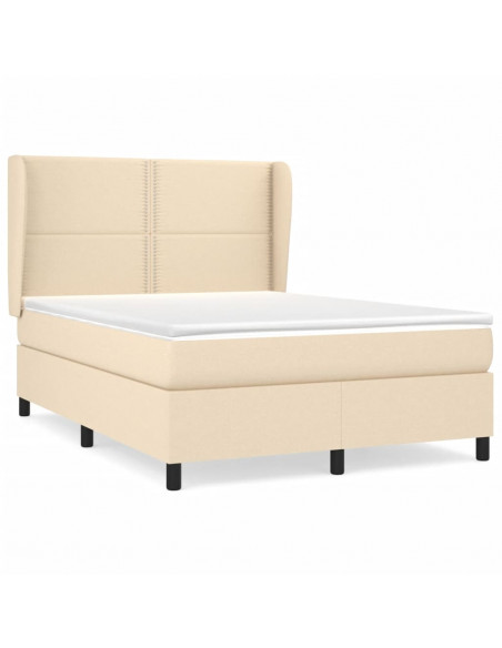 Giroletto a Molle con Materasso Crema 140x19 cm in Tessuto