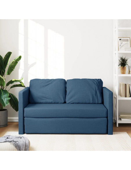 Divano Letto da Terra 2 in 1 Blu 112x174x55 cm Tessuto